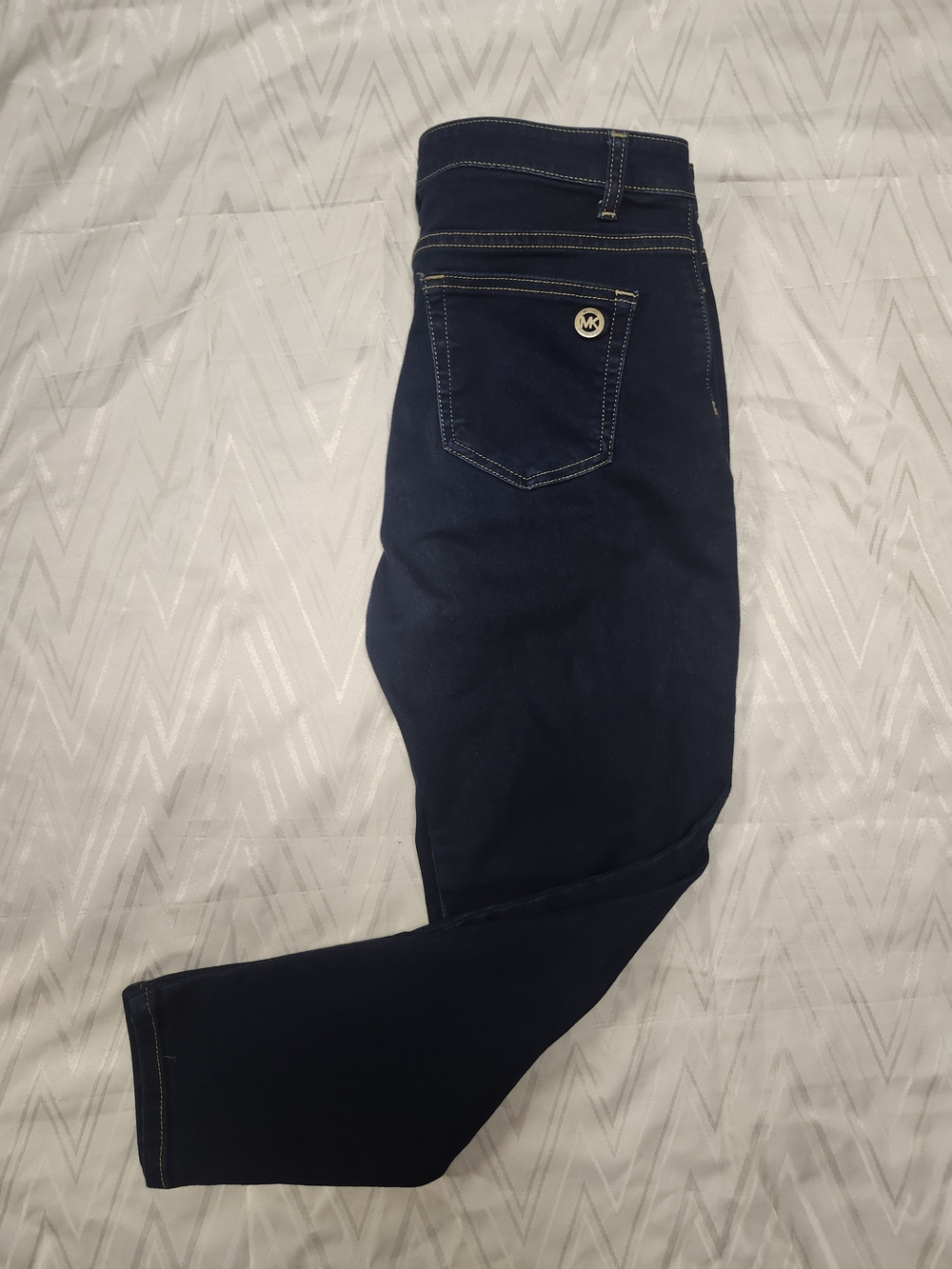Michael Kors Dark Navy Skinny Jeans with MK Button